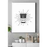 Postermanya (pster18771) But First Coffee Kahve Mutfak Kanvas Tablo 50 x 70