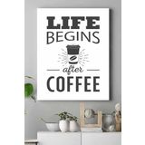 Postermanya (pster18773) Life Begins After Coffee Kahve Mutfak Kanvas Tablo 40 x 60