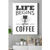 Postermanya (pster18774) Life Begins After Coffee Kahve Mutfak Kanvas Tablo 50 x 70