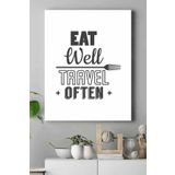 Postermanya (pster18796) Eat Well Travel Often Mutfak Kanvas Tablo 50 x 70