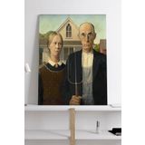 Postermanya (pster18827) American Gothic - Grant Wood Sanatsal Kanvas Tablo 40 x 60