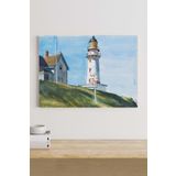 Postermanya (pster18948) Light At Two Light - Edward Hopper Sanatsal Kanvas Tablo 50 x 70
