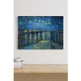 Postermanya (pster18981) Ren Nehrinde Yıldızlı Gece - Van Gogh Sanatsal Kanvas Tablo 30 x 40