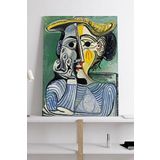 Postermanya (pster19113) Woman With Yellow Hat - Pablo Picasso Sanatsal Kanvas Tablo 40 x 60