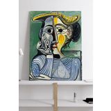 Postermanya (pster19116) Woman With Yellow Hat - Pablo Picasso Sanatsal Kanvas Tablo 50 x 70