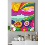 Postermanya (pster20456) Rainbow, Gökkuşağı Psychedelic Indie Tarzı Kanvas Tablo 21 x 30