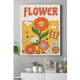 Postermanya (pster20482) Crazy Flower, Çiçek Psychedelic Indie Tarzı Kanvas Tablo 30 x 40