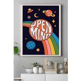 Postermanya (pster20497) Open Mind, Zihin Psychedelic Indie Tarzı Kanvas Tablo 50 x 70
