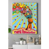 Postermanya (pster20517) Revolution, Çiçek Psychedelic Indie Tarzı Kanvas Tablo 50 x 70