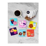 Postermanya (pster21284) Arkadaşlık Best Friend Standlı Ahşap Bardak Altlığı Seti, 6 Adet Baskılı Bardak Fincan Kahve Altlığı