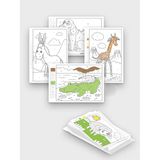 Postermanya (pster21298) Hayvanlar Alemi Kodlamalı Boyama Aktivite Kağıdı Seti - Çocuklar İçin Sayılarla Boyama Kitabı (50x)