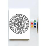 Postermanya (pster21582) Mandala Tuval Kanvas Tablo Boyama Hobi Seti 12 (60x90cm) (büyük Boy)