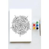 Postermanya (pster21629) Mandala Tuval Kanvas Tablo Boyama Hobi Seti 10 (30x40cm)
