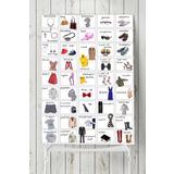 Postermanya (pster5021) Ingilizce Kıyafetler Eğitim Posteri 40x60 cm Tablo