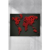 Postermanya (pster9575) Yazılı Dünya Haritası Poster 80x115cm