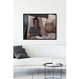 Postermanya (pster9992) Ayı Teddy Eğlenceli Mizahi Çerçeveli Tablo (40x50cm)