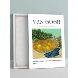 Postermanya Van Gogh - Blue Gloves, Turuncu ve Mavi Fırça Darbeleri Sanatsal Kanvas Tablo - Tuval Tablo