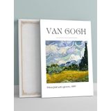 Postermanya Van Gogh Wheat Cypresses, Selvi Ağaçlı Buğday Tarlası Sanatsal Kanvas Tablo - Tuval Tablo