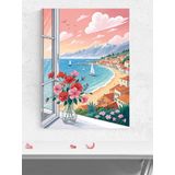 Postermanya Window to the Coast, Sahile Açılan Pencere, Sanat Deniz Manzaralı Poster - Afiş - Dekoratif Duvar