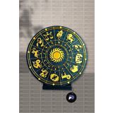 Postermanya Zodyak Çarkı Kabartmalı Tablo, Burçlar Astroloji Tablosu, Burç Haritası, Astroloji Hediye Dekor