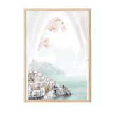 Postifull Amalfi Arch Çerçeveli Tablo, Ahşap Çerçeve Ve Poster, Dikey Duvar Tablosu Comfort Serisi No:108448;50 X 70 Ahşap Çerçeveli