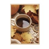 Postifull Autumn Tea Çerçeveli Tablo, Ahşap Çerçeve Ve Poster, Dikey Duvar Tablosu Comfort Serisi No:108348;13 X 18 Ahşap Çerçeveli