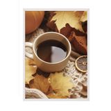 Postifull Autumn Tea Çerçeveli Tablo, Beyaz Çerçeve Ve Poster, Dikey Duvar Tablosu Comfort Serisi No:108348;10 X 15 Beyaz Çerçeveli