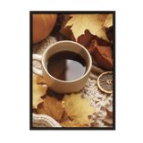 Postifull Autumn Tea Çerçeveli Tablo, Siyah Çerçeve Ve Poster, Dikey Duvar Tablosu Comfort Serisi No:108348;50 X 70 Siyah Çerçeveli