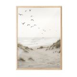 Postifull Birds By The Beach Çerçeveli Tablo, Ahşap Çerçeve Ve Poster, Duvar Tablosu Comfort Serisi No:108313;10 X 15 Ahşap Çerçeveli