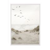 Postifull Birds By The Beach Çerçeveli Tablo, Beyaz Çerçeve Ve Poster, Duvar Tablosu Comfort Serisi No:108313;10 X 15 Beyaz Çerçeveli