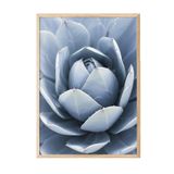 Postifull Blue Cactus Çerçeveli Tablo, Ahşap Çerçeve Ve Poster, Dikey Duvar Tablosu Comfort Serisi No:108376;33 X 48 Ahşap Çerçeveli