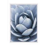 Postifull Blue Cactus Çerçeveli Tablo, Beyaz Çerçeve Ve Poster, Dikey Duvar Tablosu Comfort Serisi No:108376;15 X 21 Beyaz Çerçeveli