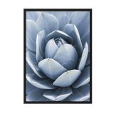 Postifull Blue Cactus Çerçeveli Tablo, Siyah Çerçeve Ve Poster, Dikey Duvar Tablosu Comfort Serisi No:108376;70 X 100 Siyah Çerçeveli