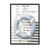 Postifull Blue Lifebuoy Çerçeveli Tablo, Siyah Çerçeve Ve Poster, Dikey Duvar Tablosu Comfort Serisi No:108437;13 X 18 Siyah Çerçeveli