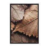 Postifull Brown Leaves Çerçeveli Tablo, Siyah Çerçeve Ve Poster, Dikey Duvar Tablosu Comfort Serisi No:108315;70 X 100 Siyah Çerçeveli