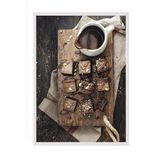 Postifull Brownies Çerçeveli Tablo, Beyaz Çerçeve Ve Poster, Dikey Duvar Tablosu Comfort Serisi No:108402;30 X 40 Beyaz Çerçeveli