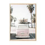 Postifull California Surf Van Çerçeveli Tablo, Ahşap Çerçeve Ve Poster, Duvar Tablosu Comfort Serisi No:108307;15 X 21 Ahşap Çerçeveli