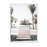 Postifull California Surf Van Çerçeveli Tablo, Beyaz Çerçeve Ve Poster, Duvar Tablosu Comfort Serisi No:108307;50 X 70 Beyaz Çerçeveli