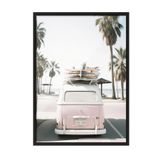 Postifull California Surf Van Çerçeveli Tablo, Siyah Çerçeve Ve Poster, Duvar Tablosu Comfort Serisi No:108307;15 X 21 Siyah Çerçeveli