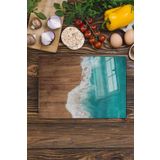 Postifull Cam Kesme Tahtası, Doğrama Tahtası, Doğal Ahşap Desen, Kalın Ve Temperli Kırılmaz Cam, 21 * 30Cm;21 X 30 Renkli - 25