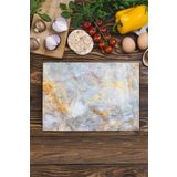 Postifull Cam Kesme Tahtası, Kalın Ve Kırılmaz Cam - Mermer Temalı - 21 * 30Cm - Doğrama Tahtası, Mutfak Dekoru;21 X 30 Gri - Iı