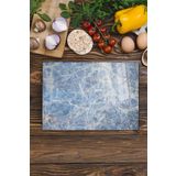Postifull Cam Kesme Tahtası, Kalın Ve Kırılmaz Cam - Mermer Temalı - 21 * 30Cm, Doğrama Tahtası, Mutfak Dekoru;21 X 30 Mavi