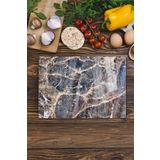 Postifull Cam Kesme Tahtası, Kalın Ve Kırılmaz Cam - Mermer Temalı - 21 * 30Cm - Doğrama Tahtası, Mutfak Dekoru;21 X 30 Siyah - Iı