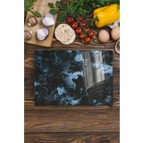 Postifull Cam Kesme Tahtası - Mermer Temalı - 21 * 30Cm - Doğrama Tahtası - Estetik, Dekoratif Sunum Tahtası;21 X 30 Renkli - 9