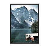 Postifull Canoes İn The Lake Çerçeveli Tablo, Siyah Çerçeve Ve Poster, Duvar Tablosu Comfort Serisi No:108362;10 X 15 Siyah Çerçeveli