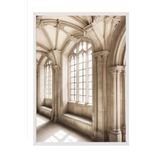 Postifull Castle Sunlight Çerçeveli Tablo, Beyaz Çerçeve Ve Poster, Duvar Tablosu Comfort Serisi No:108319;33 X 48 Beyaz Çerçeveli