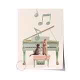 Postifull Cats Playing Piano Poster, Çerçevesiz Duvar Posteri, Dikey Duvar Tablosu Comfort Serisi No:108440;33 X 48 Çerçevesiz Poster