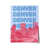 Postifull Çerçevesiz Poster İllüstrasyon Şehir - Denver, Şehirler Serisi, Duvar Posteri, Hd Baskı, Kalın Arşiv;50 X 70 Renkli - 4