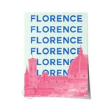 Postifull Çerçevesiz Poster İllüstrasyon Şehir - Florence, Şehirler Serisi, Duvar Posteri, Hd Baskı, Kalın Arş;50 X 70 Renkli - 23