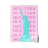 Postifull Çerçevesiz Poster İllüstrasyon Şehir - New York, Şehirler Serisi, Duvar Posteri, Hd Baskı, Kalın Arş;50 X 70 Renkli - 1